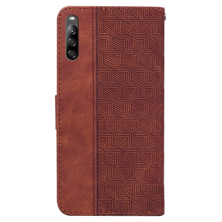 For Sony Xperia L4 Geometric Embossed Leather Phone Case