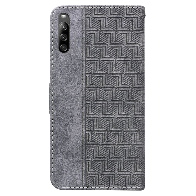 For Sony Xperia L4 Geometric Embossed Leather Phone Case