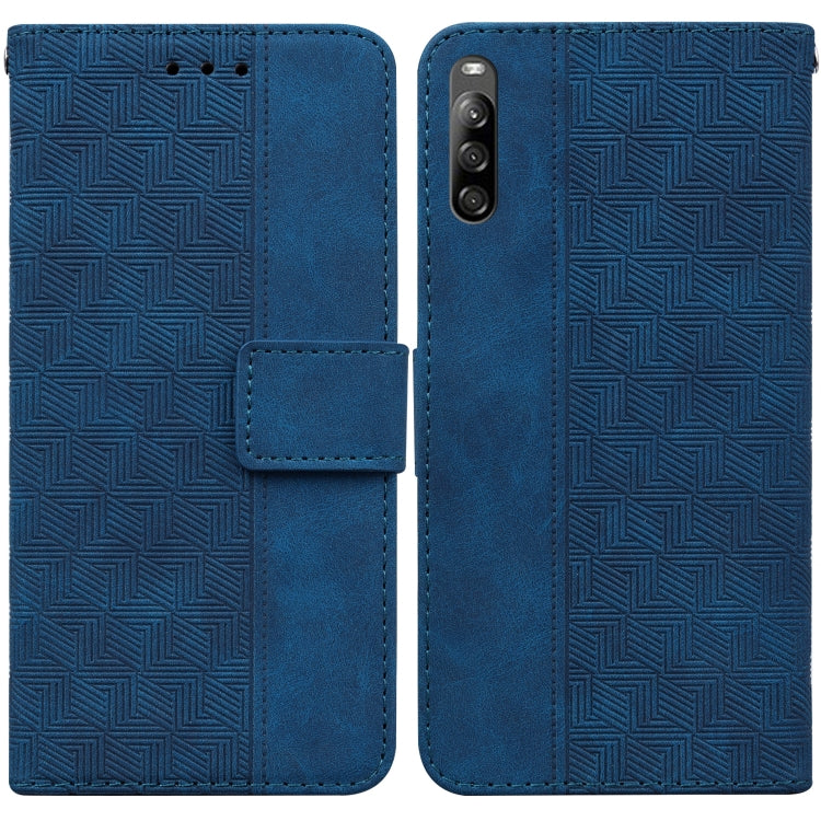 For Sony Xperia L4 Geometric Embossed Leather Phone Case