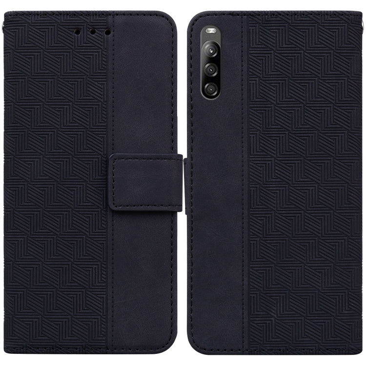 For Sony Xperia L4 Geometric Embossed Leather Phone Case