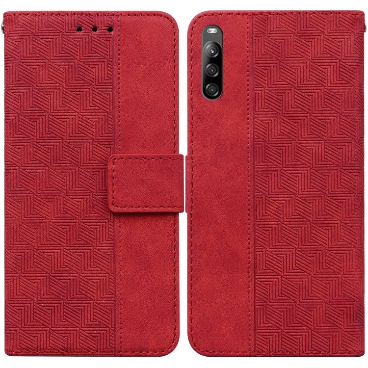 For Sony Xperia L4 Geometric Embossed Leather Phone Case