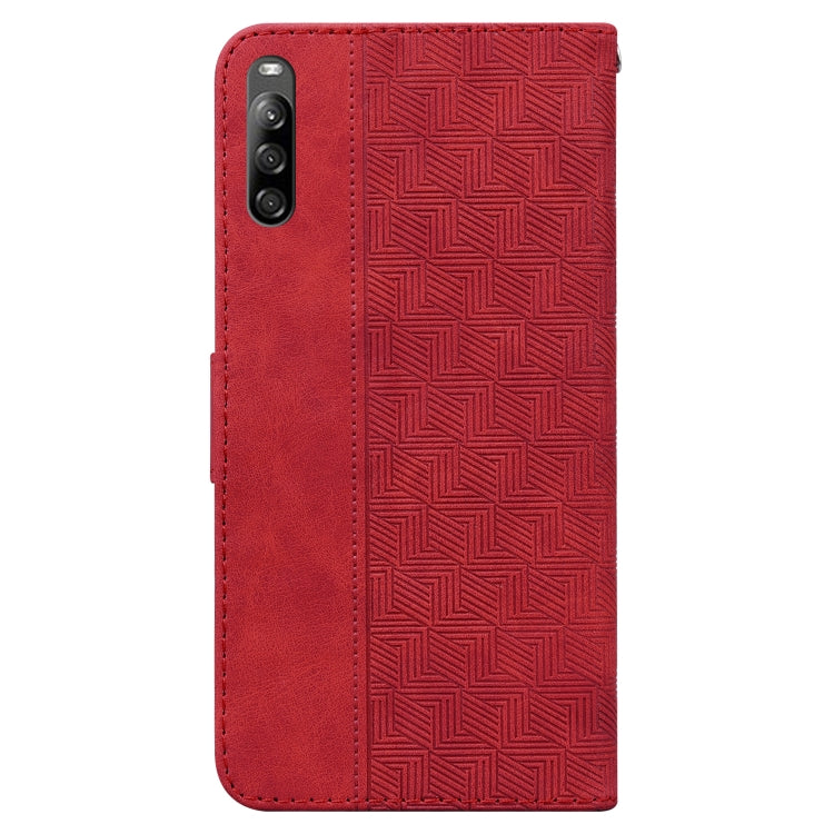 For Sony Xperia L4 Geometric Embossed Leather Phone Case