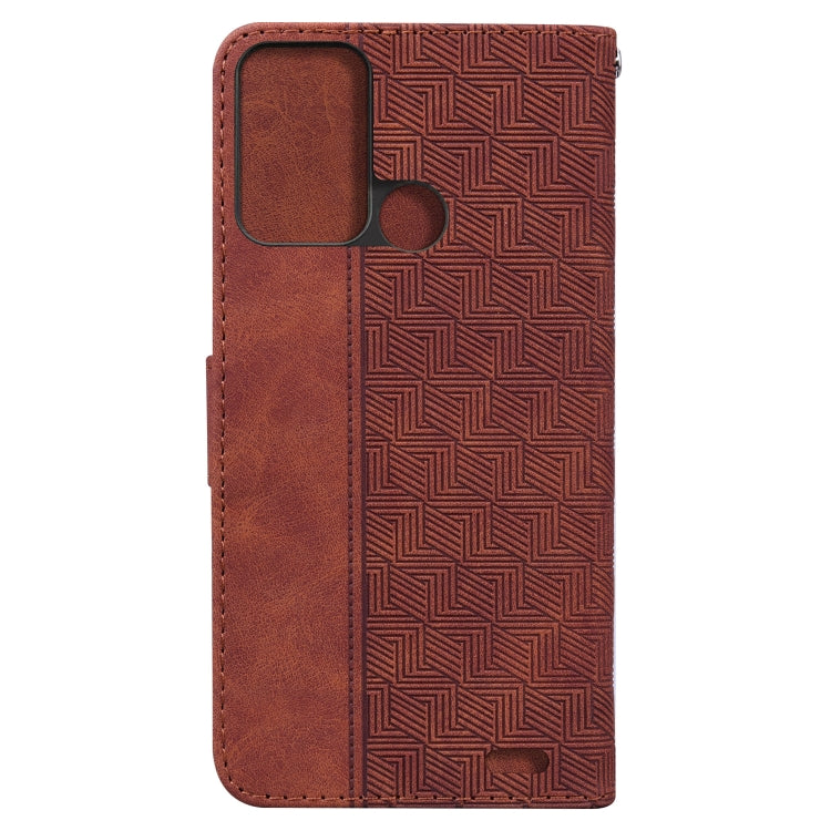 For ZTE Blade A52 Geometric Embossed Leather Phone Case