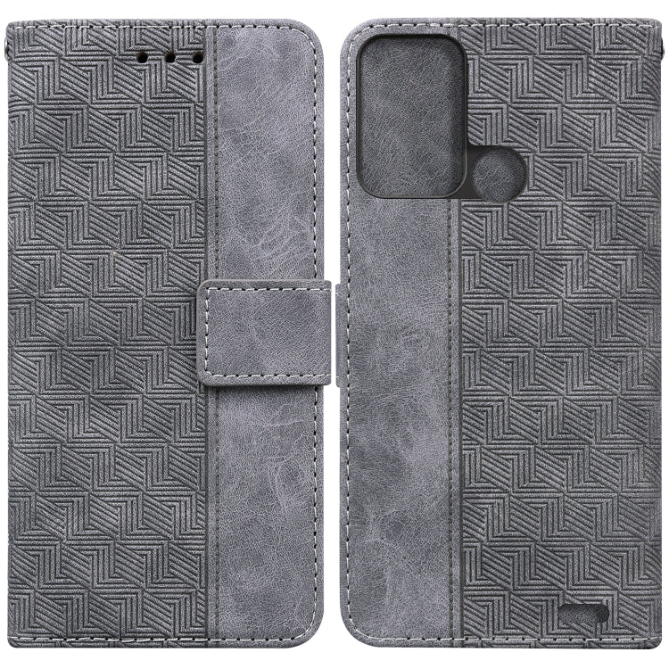 For ZTE Blade A52 Geometric Embossed Leather Phone Case