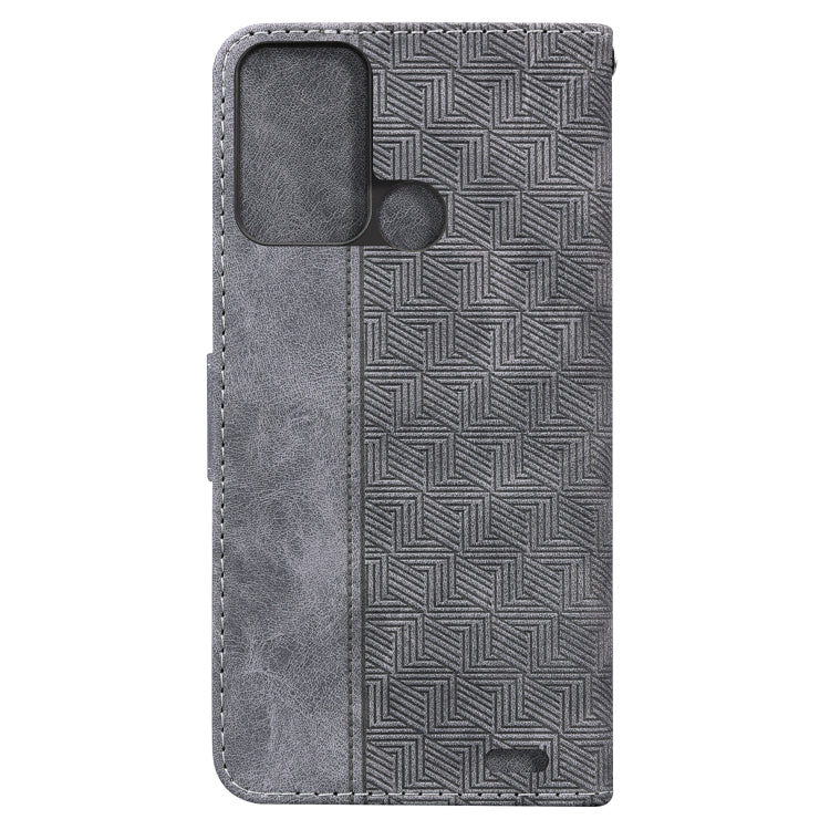 For ZTE Blade A52 Geometric Embossed Leather Phone Case