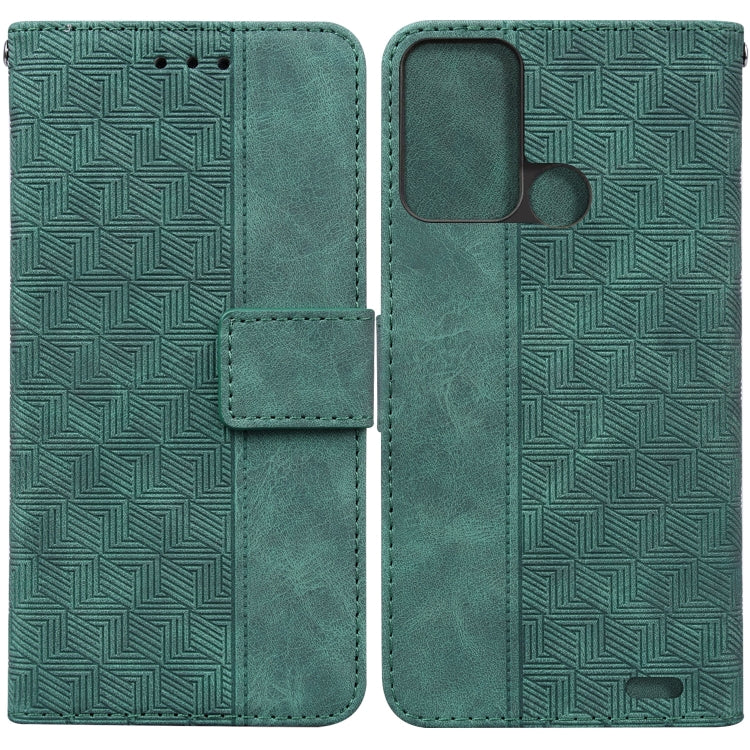 For ZTE Blade A52 Geometric Embossed Leather Phone Case