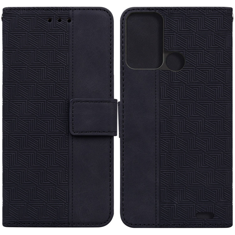 For ZTE Blade A52 Geometric Embossed Leather Phone Case