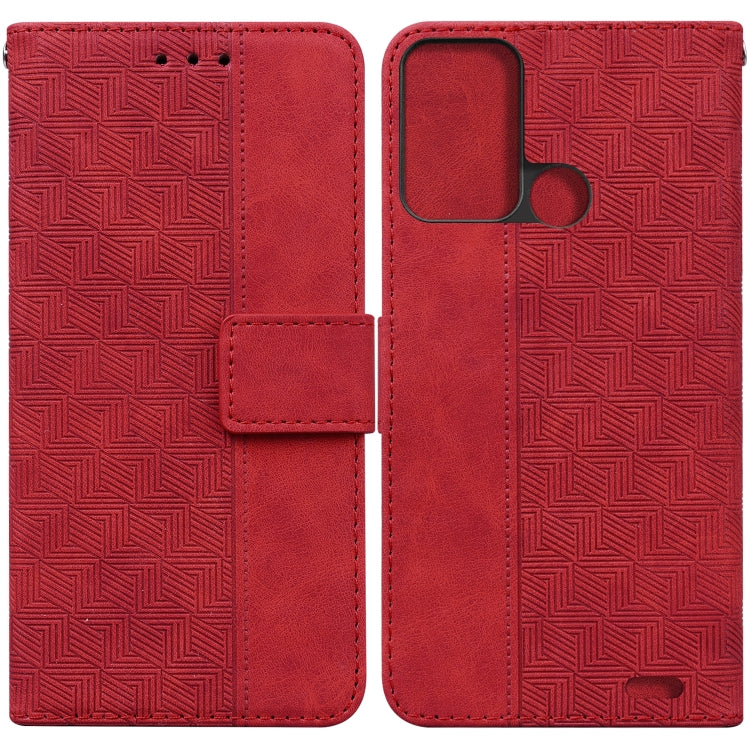 For ZTE Blade A52 Geometric Embossed Leather Phone Case