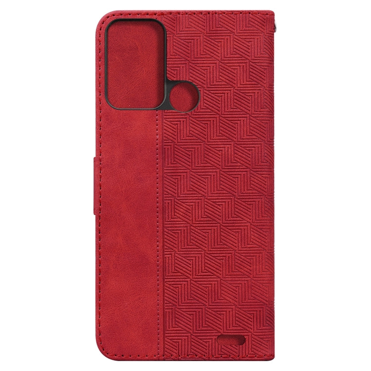 For ZTE Blade A52 Geometric Embossed Leather Phone Case