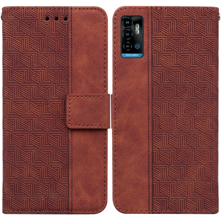 For ZTE Blade A72 / V40 Vita Geometric Embossed Leather Phone Case