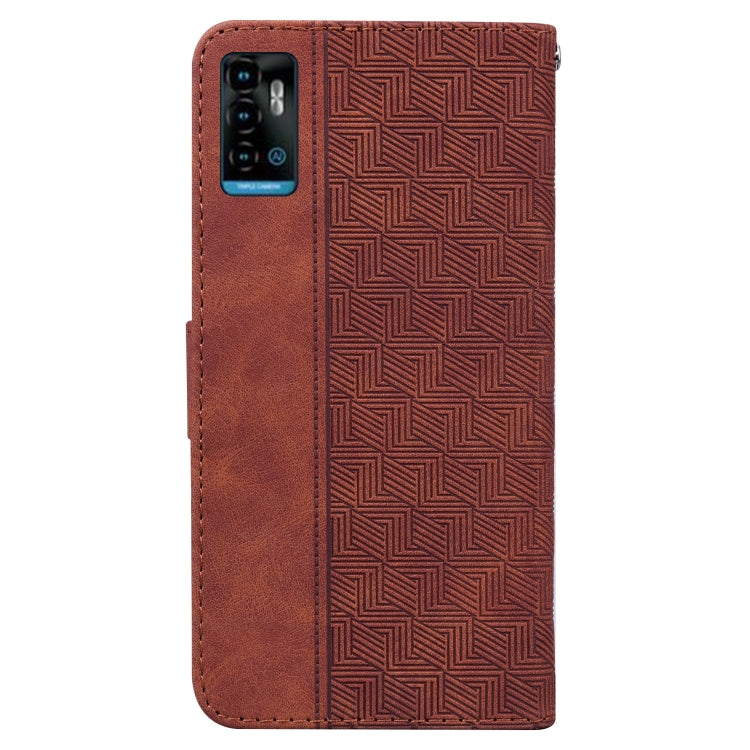 For ZTE Blade A72 / V40 Vita Geometric Embossed Leather Phone Case