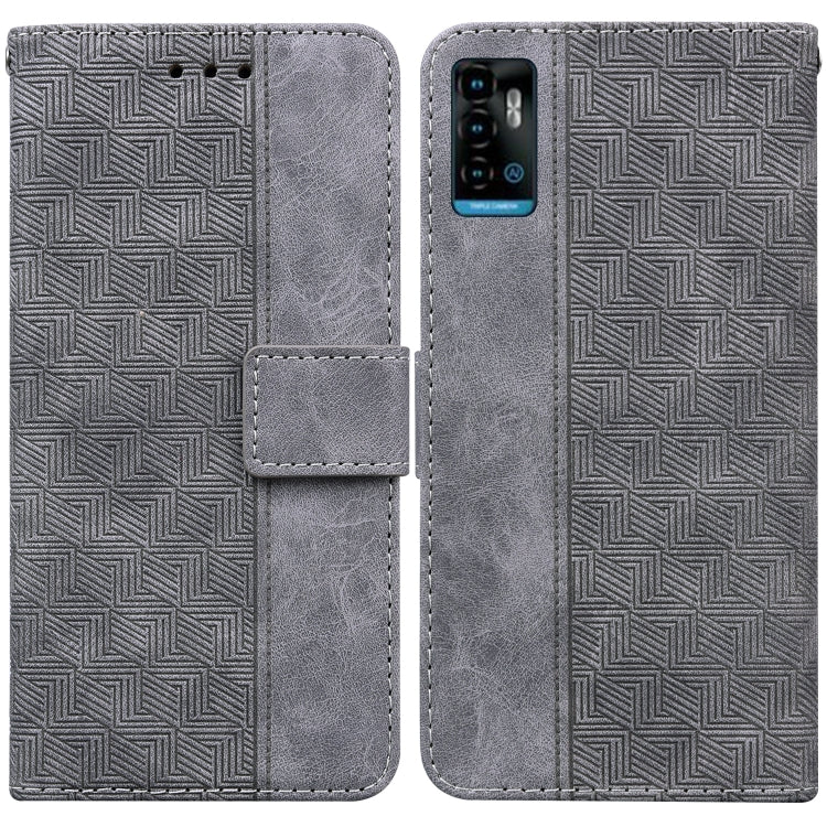 For ZTE Blade A72 / V40 Vita Geometric Embossed Leather Phone Case