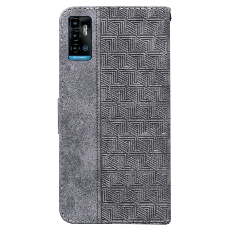 For ZTE Blade A72 / V40 Vita Geometric Embossed Leather Phone Case