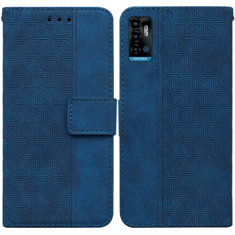 For ZTE Blade A72 / V40 Vita Geometric Embossed Leather Phone Case