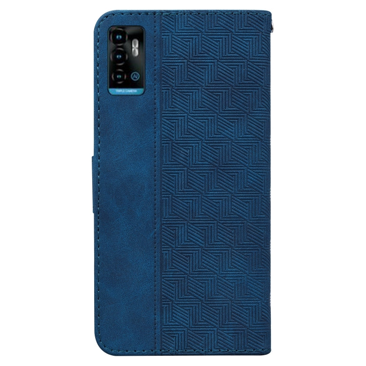 For ZTE Blade A72 / V40 Vita Geometric Embossed Leather Phone Case