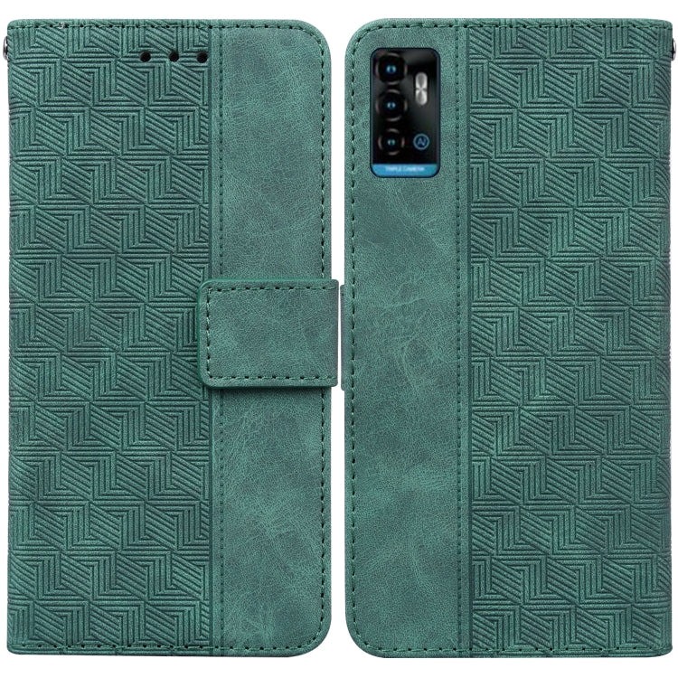 For ZTE Blade A72 / V40 Vita Geometric Embossed Leather Phone Case
