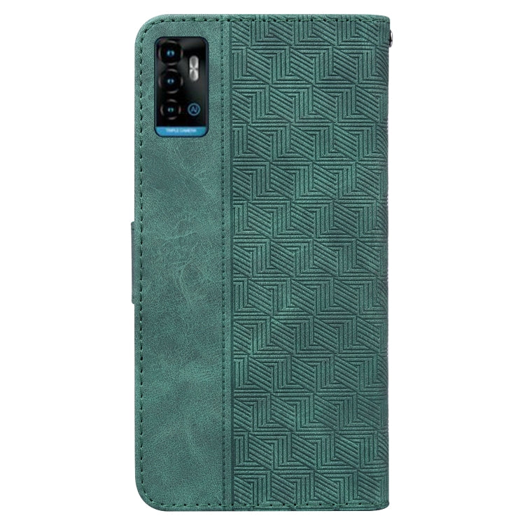 For ZTE Blade A72 / V40 Vita Geometric Embossed Leather Phone Case