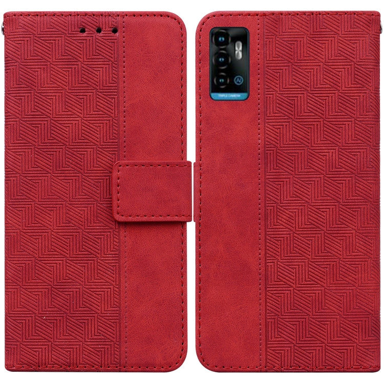 For ZTE Blade A72 / V40 Vita Geometric Embossed Leather Phone Case