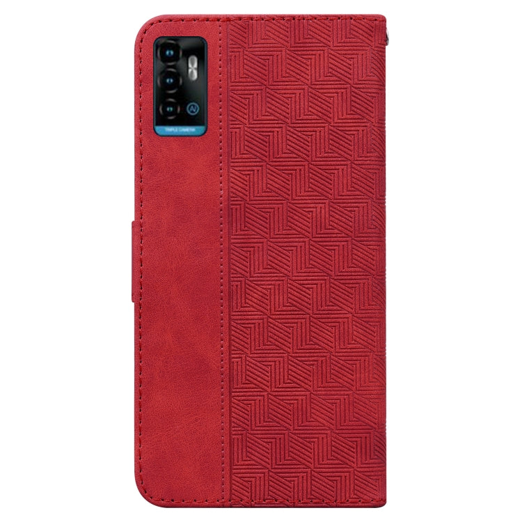 For ZTE Blade A72 / V40 Vita Geometric Embossed Leather Phone Case