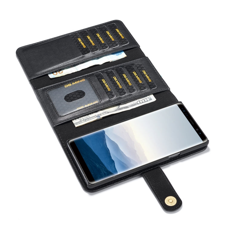 For Galaxy Note9 DG.MING Triple Fold Crazy Horse Texture Magnetic Horizontal Flip Leather Case with Holder & Card Slots & Wallet