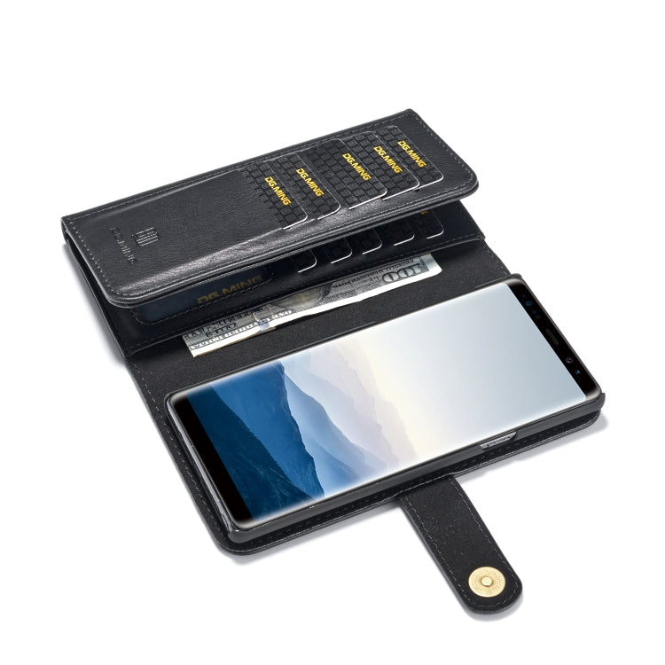 For Galaxy Note9 DG.MING Triple Fold Crazy Horse Texture Magnetic Horizontal Flip Leather Case with Holder & Card Slots & Wallet