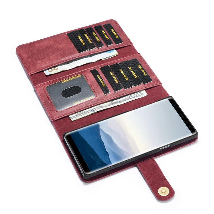For Galaxy Note9 DG.MING Triple Fold Crazy Horse Texture Magnetic Horizontal Flip Leather Case with Holder & Card Slots & Wallet