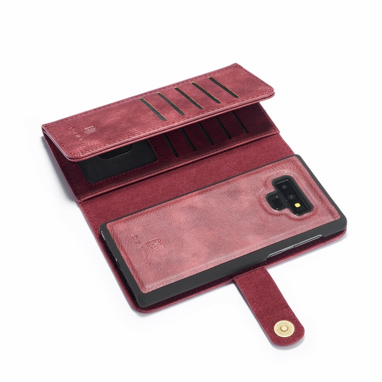 For Galaxy Note9 DG.MING Triple Fold Crazy Horse Texture Magnetic Horizontal Flip Leather Case with Holder & Card Slots & Wallet