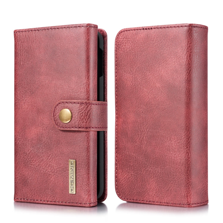 For Galaxy S10e DG.MING Triple Fold Crazy Horse Texture Magnetic Horizontal Flip Leather Case with Holder & Card Slots & Wallet