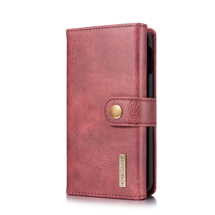 For Galaxy S10e DG.MING Triple Fold Crazy Horse Texture Magnetic Horizontal Flip Leather Case with Holder & Card Slots & Wallet