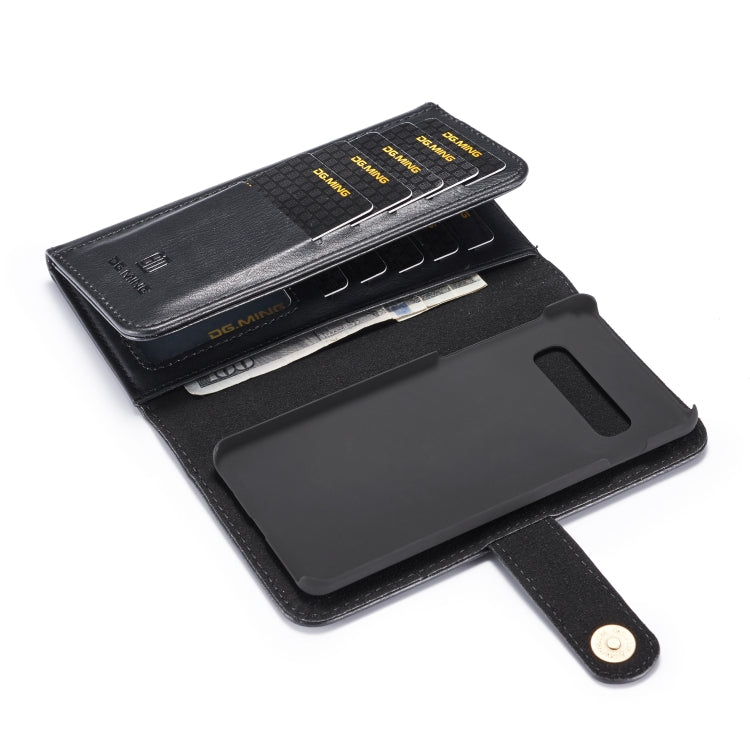For Galaxy S10 Plus DG.MING Triple Fold Crazy Horse Texture Magnetic Horizontal Flip Leather Case with Holder & Card Slots & Wallet