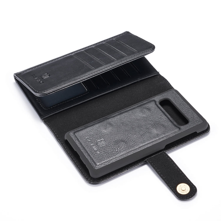 For Galaxy S10 DG.MING Triple Fold Crazy Horse Texture Magnetic Horizontal Flip Leather Case with Holder & Card Slots & Wallet