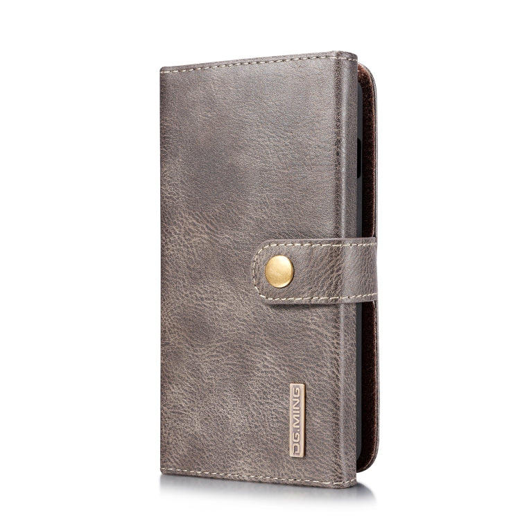 For Galaxy S10 DG.MING Triple Fold Crazy Horse Texture Magnetic Horizontal Flip Leather Case with Holder & Card Slots & Wallet