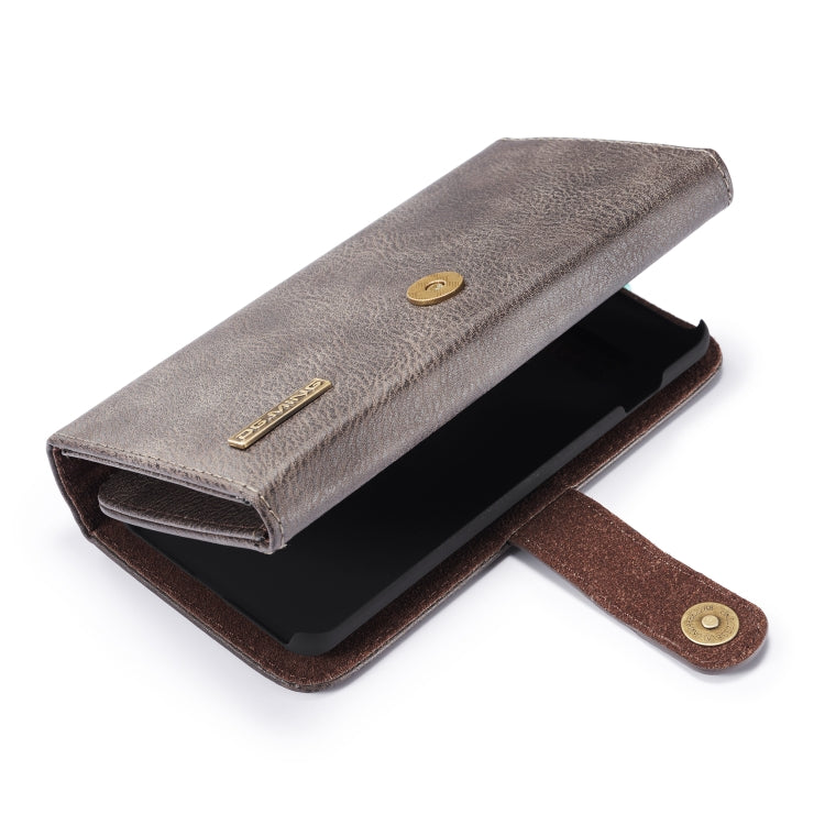 For Galaxy S10 DG.MING Triple Fold Crazy Horse Texture Magnetic Horizontal Flip Leather Case with Holder & Card Slots & Wallet