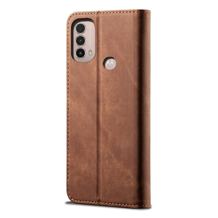 For Motorola Moto E40 / E30 / E20 Denim Texture Flip Leather Phone Case