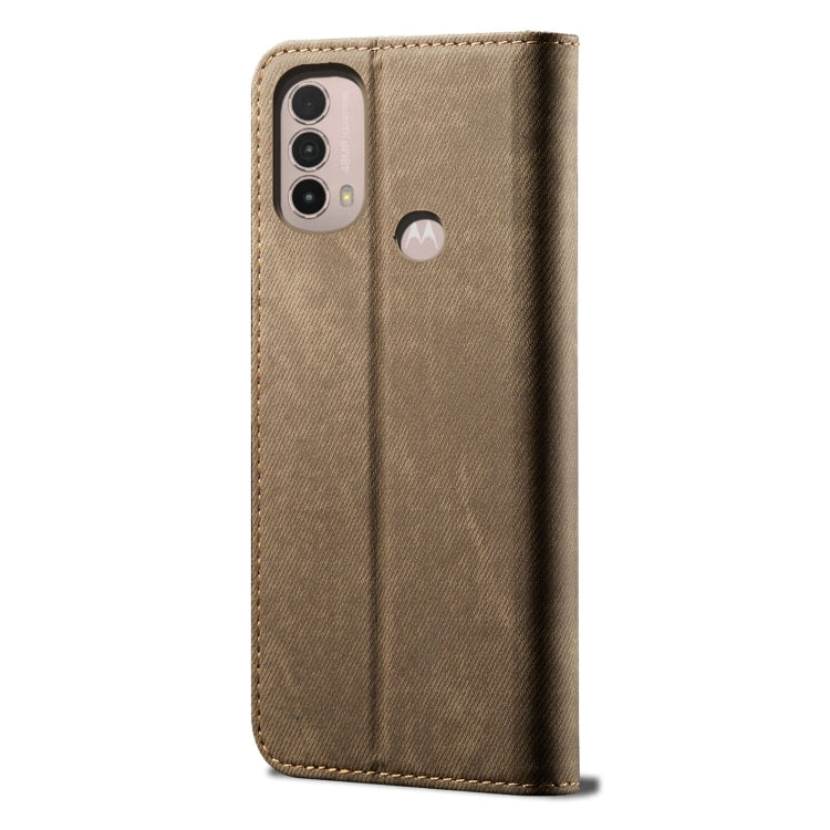 For Motorola Moto E40 / E30 / E20 Denim Texture Flip Leather Phone Case