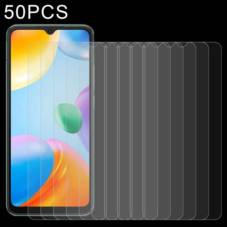 50 PCS 0.26mm 9H 2.5D Tempered Glass Film For Xiaomi Redmi 10C / 10 India Version / Civi 1S / Poco C40