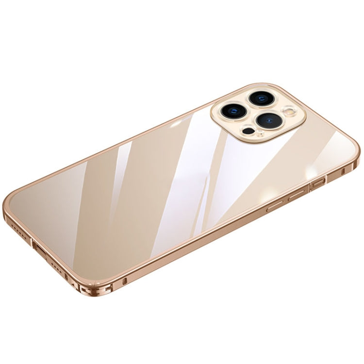 For iPhone 12 Metal Frame HD Transparent Phone Case