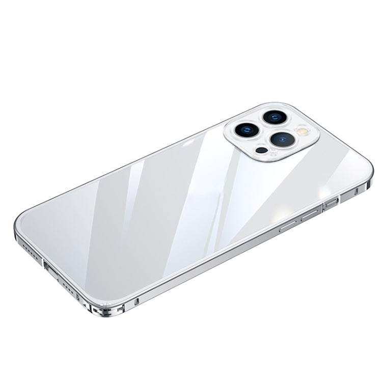 For iPhone 12 Pro Max Metal Frame HD Transparent Phone Case