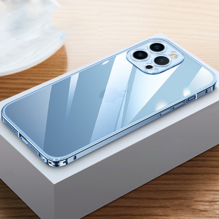 For iPhone 13 Pro Max Metal Frame HD Transparent Phone Case