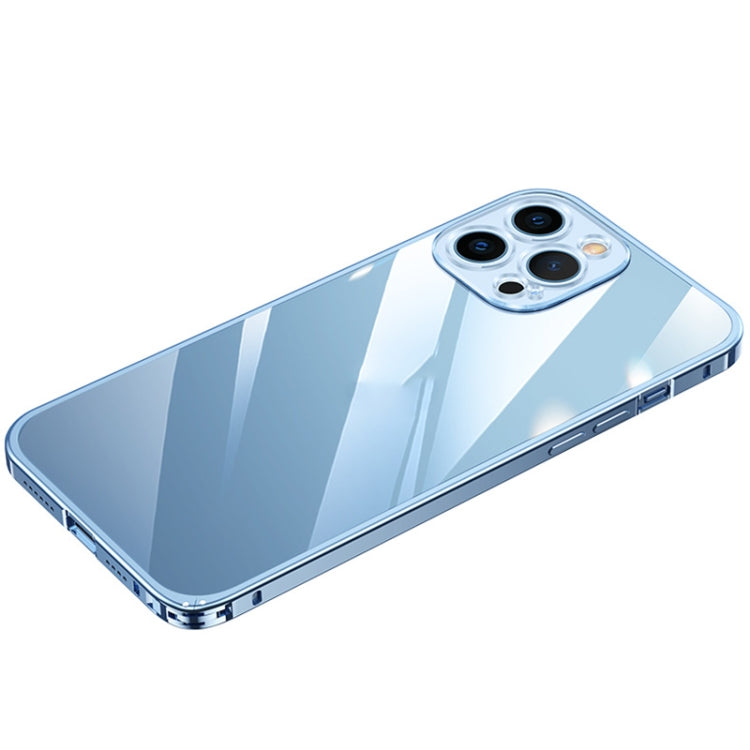 For iPhone 13 Pro Max Metal Frame HD Transparent Phone Case
