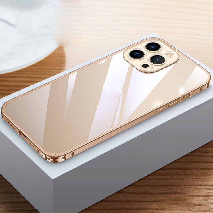 For iPhone 13 Pro Metal Frame HD Transparent Phone Case