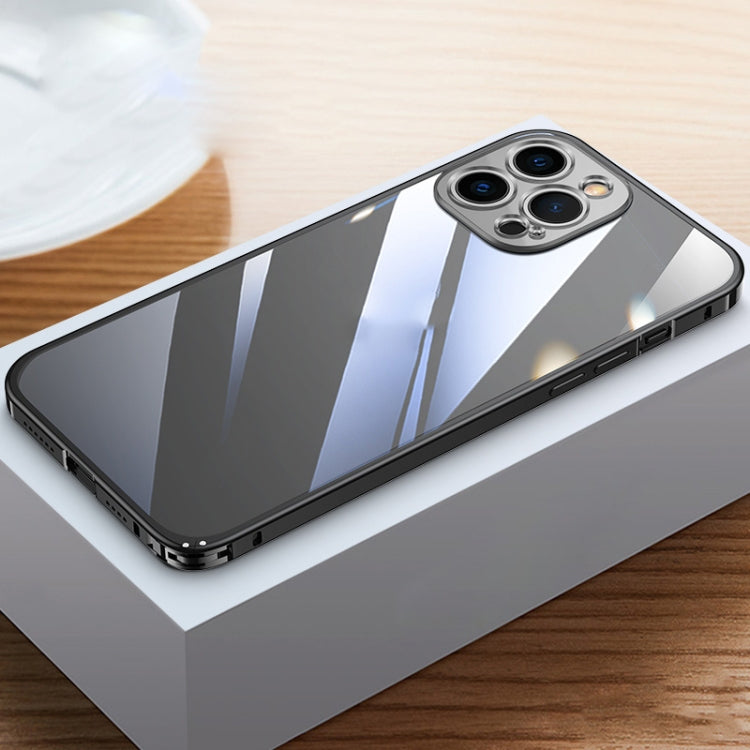 For iPhone 13 Pro Metal Frame HD Transparent Phone Case