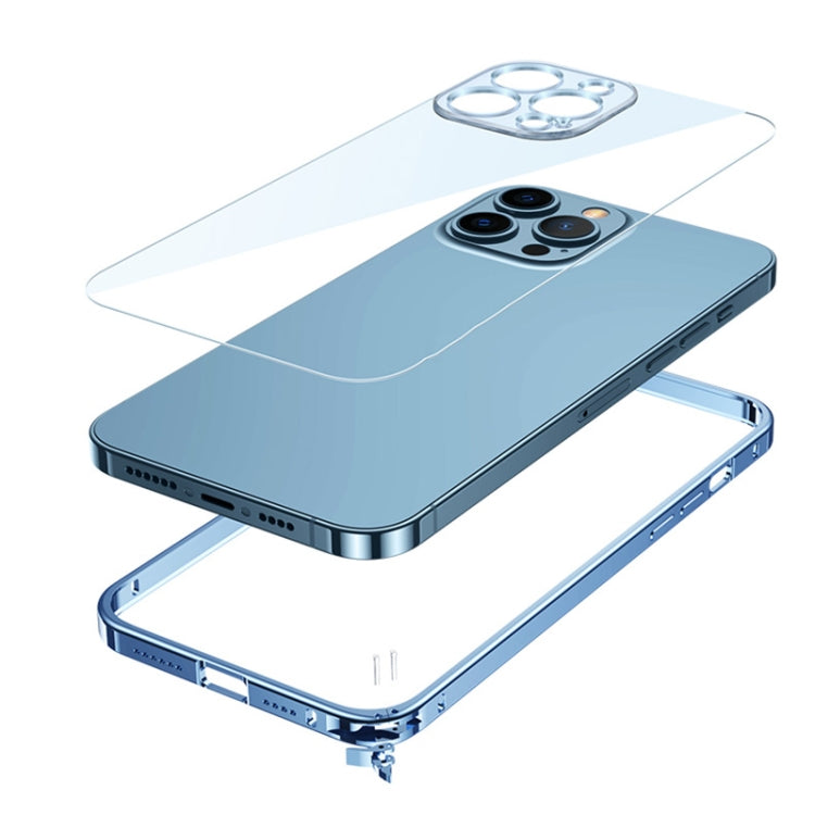 For iPhone 13 Pro Metal Frame HD Transparent Phone Case