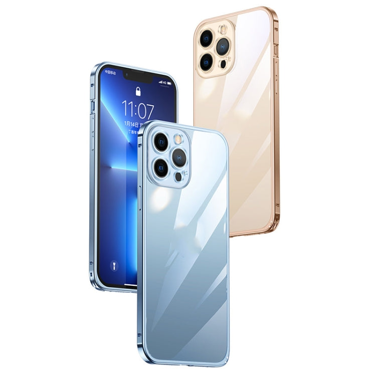 For iPhone 13 Pro Metal Frame HD Transparent Phone Case