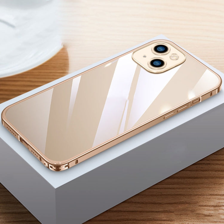 For iPhone 13 Metal Frame HD Transparent Phone Case