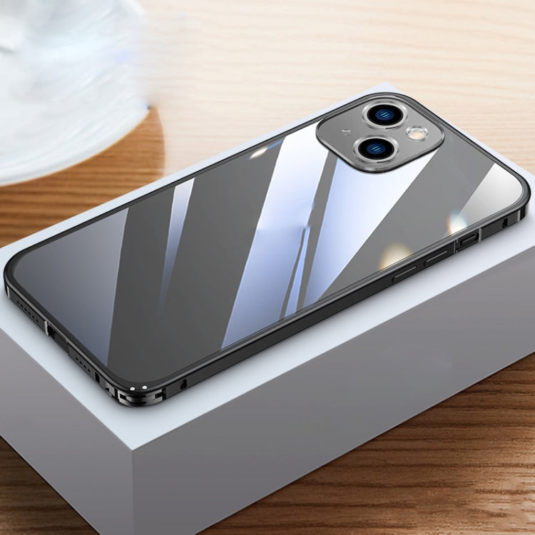 For iPhone 13 Metal Frame HD Transparent Phone Case
