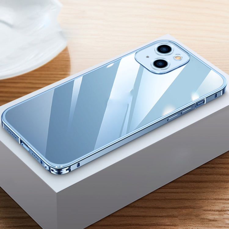 For iPhone 13 Metal Frame HD Transparent Phone Case