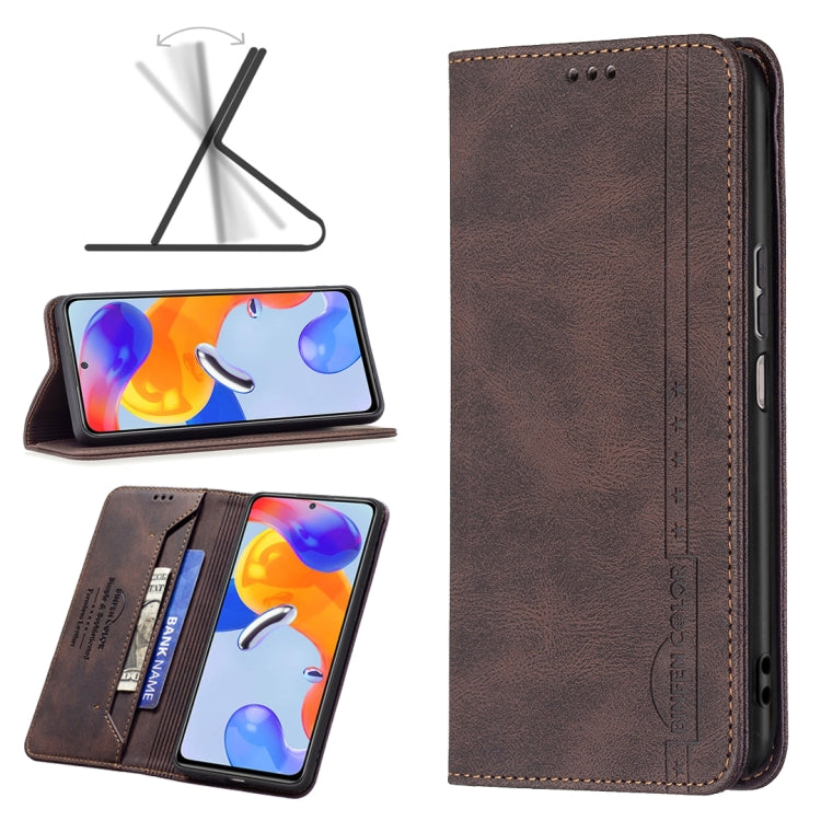 For Xiaomi Redmi Note 11 Pro International Version Magnetic RFID Blocking Anti-Theft Leather Phone Case