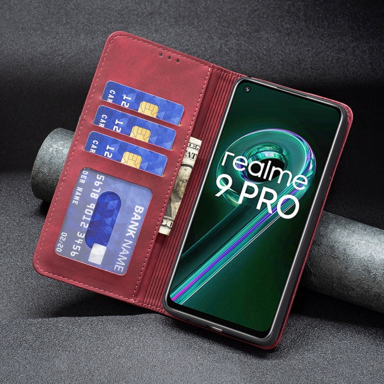 For OPPO Realme 9 Pro Magnetic Splicing Leather Phone Case