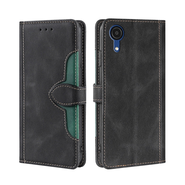 For Samsung Galaxy A03 Core Skin Feel Straw Hat Magnetic Buckle Leather Phone Case